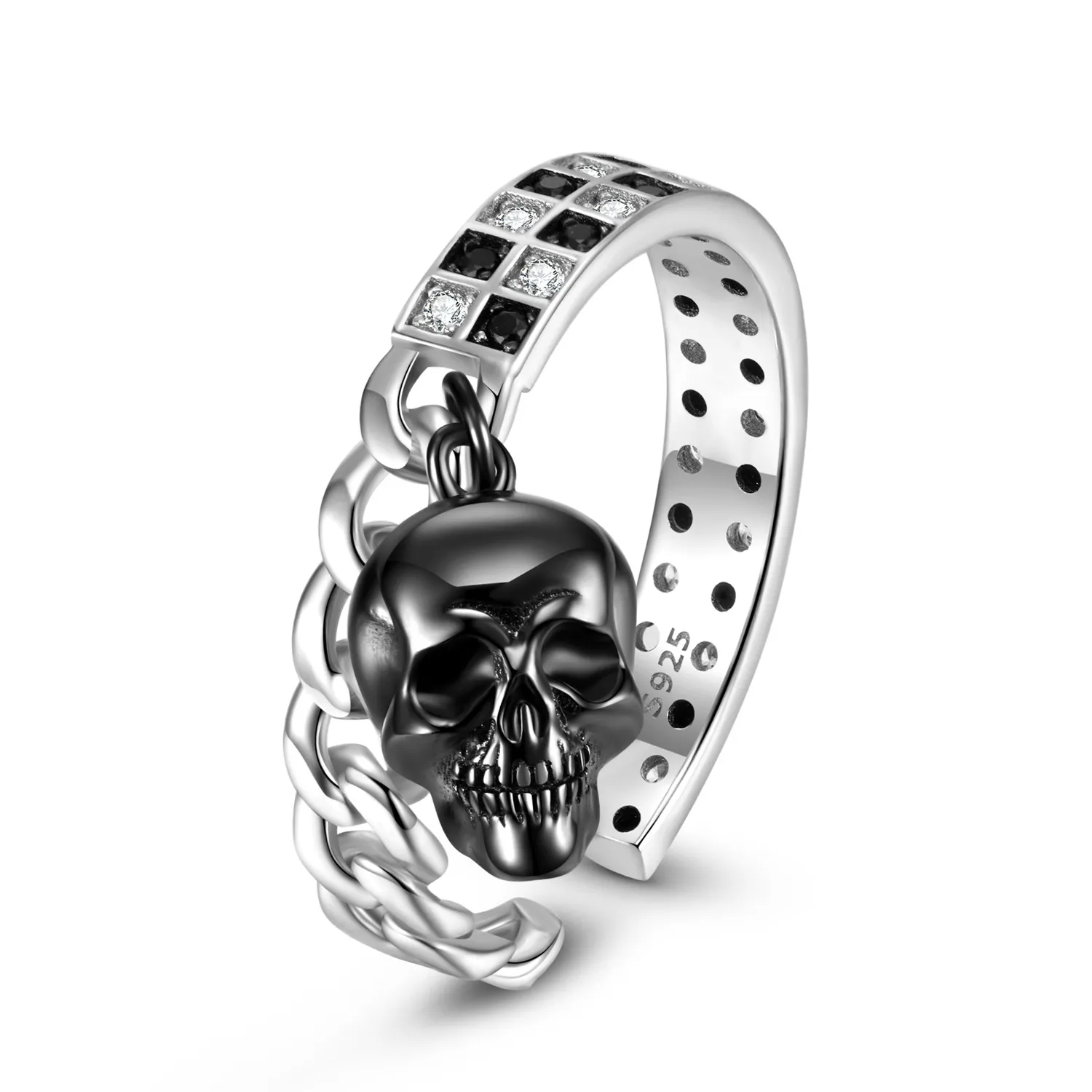 Mosaic Zirconia Skull Open Rings 70400047