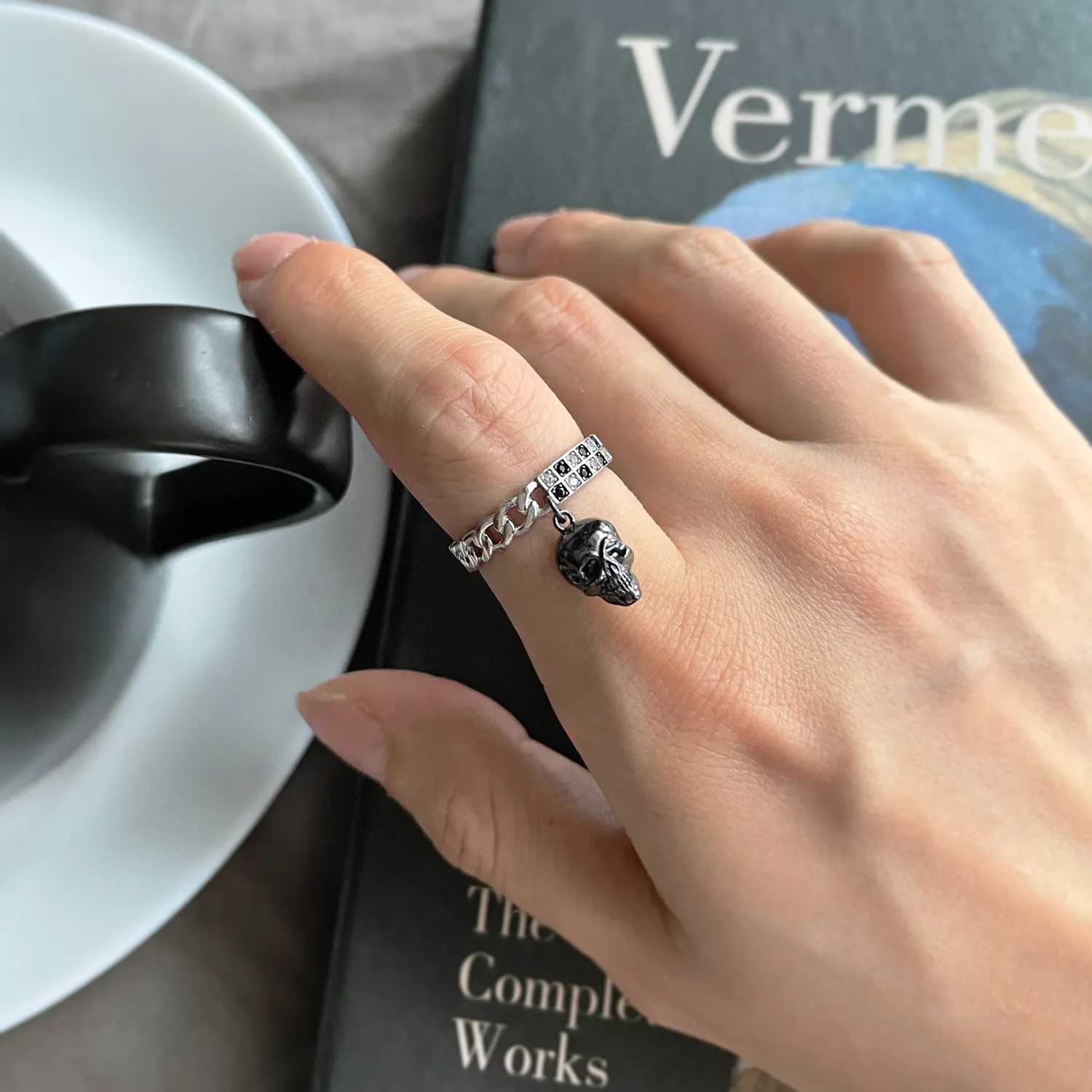 Mosaic Zirconia Skull Open Rings 70400047 - image1