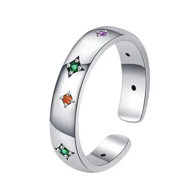 Colorful Zirconia Star Open Rings 70400060