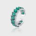 Vintage Emerald Teardrop Zirconia Open Rings 70400061