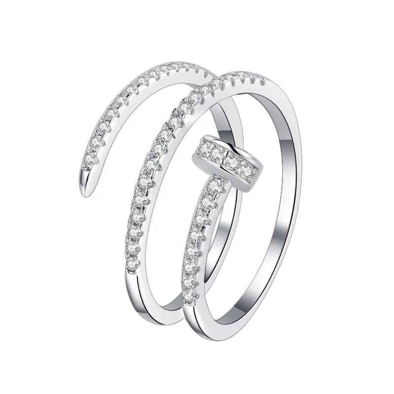 Loopy Zirconia Nail Open Rings 70400063