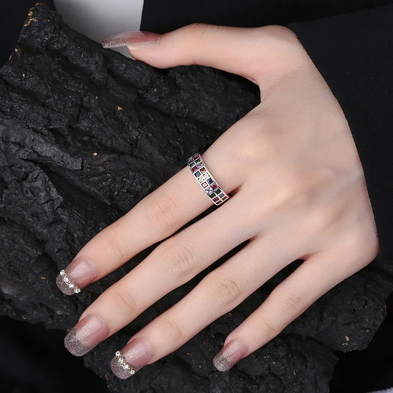 Wide Rainbow Zirconia Open Rings 70400064 - image2