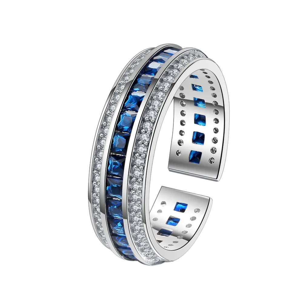 Wide Sapphire Zirconia Open Rings 70400065