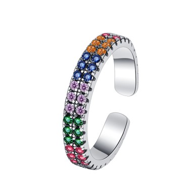 Vintage Colorful Zirconia Open Rings 70400066