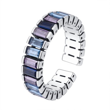 Rectangle Zirconia Ladder Open Rings 70400069