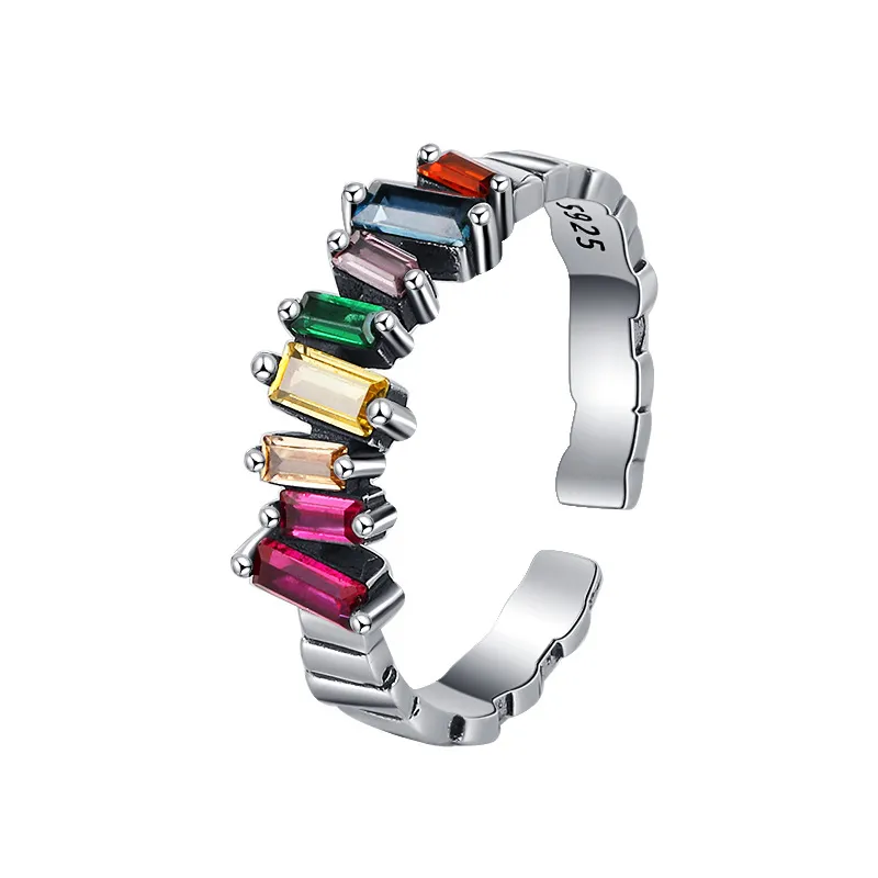 Irregular Rainbow Zirconia Open Rings 70400071