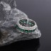 Wide Emerald Zirconia Lace Open Rings 70400074
