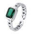 Vintage Emerald Zirconia Twisted Open Rings 70400076