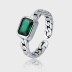 Vintage Emerald Zirconia Twisted Open Rings 70400076