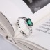 Vintage Emerald Zirconia Twisted Open Rings 70400076