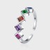 Shiny Rainbow Square Zirconia Open Rings 70400077