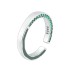 Simple Enamel Emerald Zirconia Open Rings 70400081