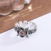 Vintage Rose Flower Zirconia Open Rings 70400084