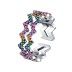 Curved Wave Rainbow Zirconia Open Rings 70400088