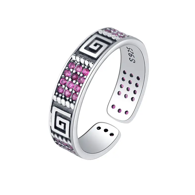 Dye Black Letter G Zirconia Open Rings 70400094