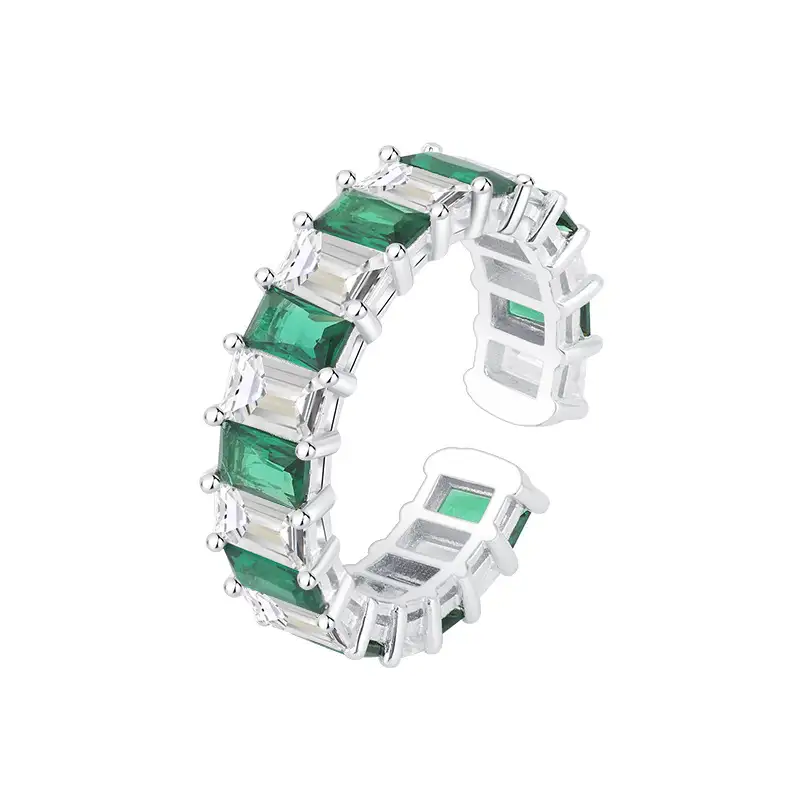 Full White Emerald Zirconia Open Rings 70400096