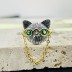 Vintage Doctor Cat Chain Open Rings 70400101