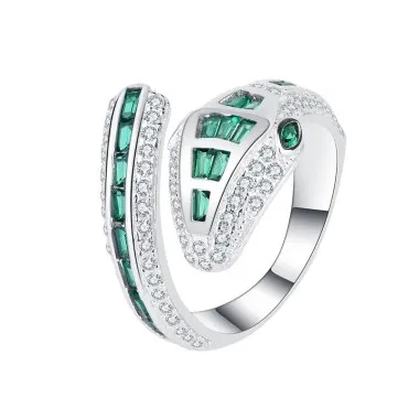 Green Zirconia Snake Open Rings 70400103