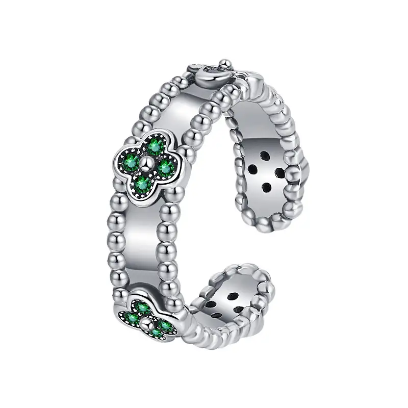 Vintage Silver CZ Flower Toe Rings 70400104