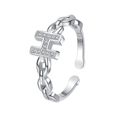 Cubic Zirconia Letter H Toe Rings 70400106