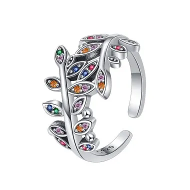 Vintage Rainbow Zirconia Leaves Toe Rings 70400110