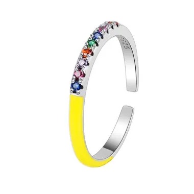 Enamel Rainbow Zirconia Toe Rings 70400111