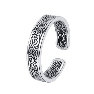 Vintage Silver Tan Cao Flower Toe Rings 70400114