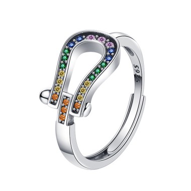 Rainbow Zirconia Buckle Toe Rings 70400117