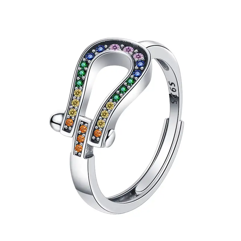 Rainbow Zirconia Buckle Toe Rings 70400117