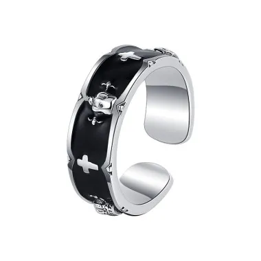 Black Punk Crown Cross Toe Rings 70400118