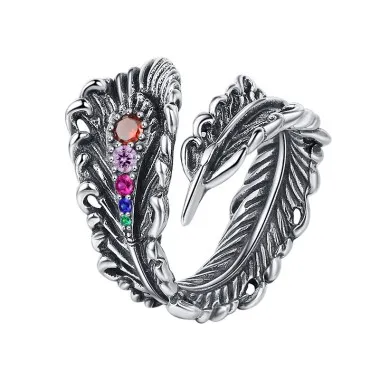 Vintage Zirconia Peacock Feather Toe Rings 70400124