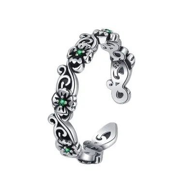 Vintage Zirconia Flower Finger Rings 70400125