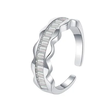 Zirconia Ladder Lace Waved Toe Rings 70400131