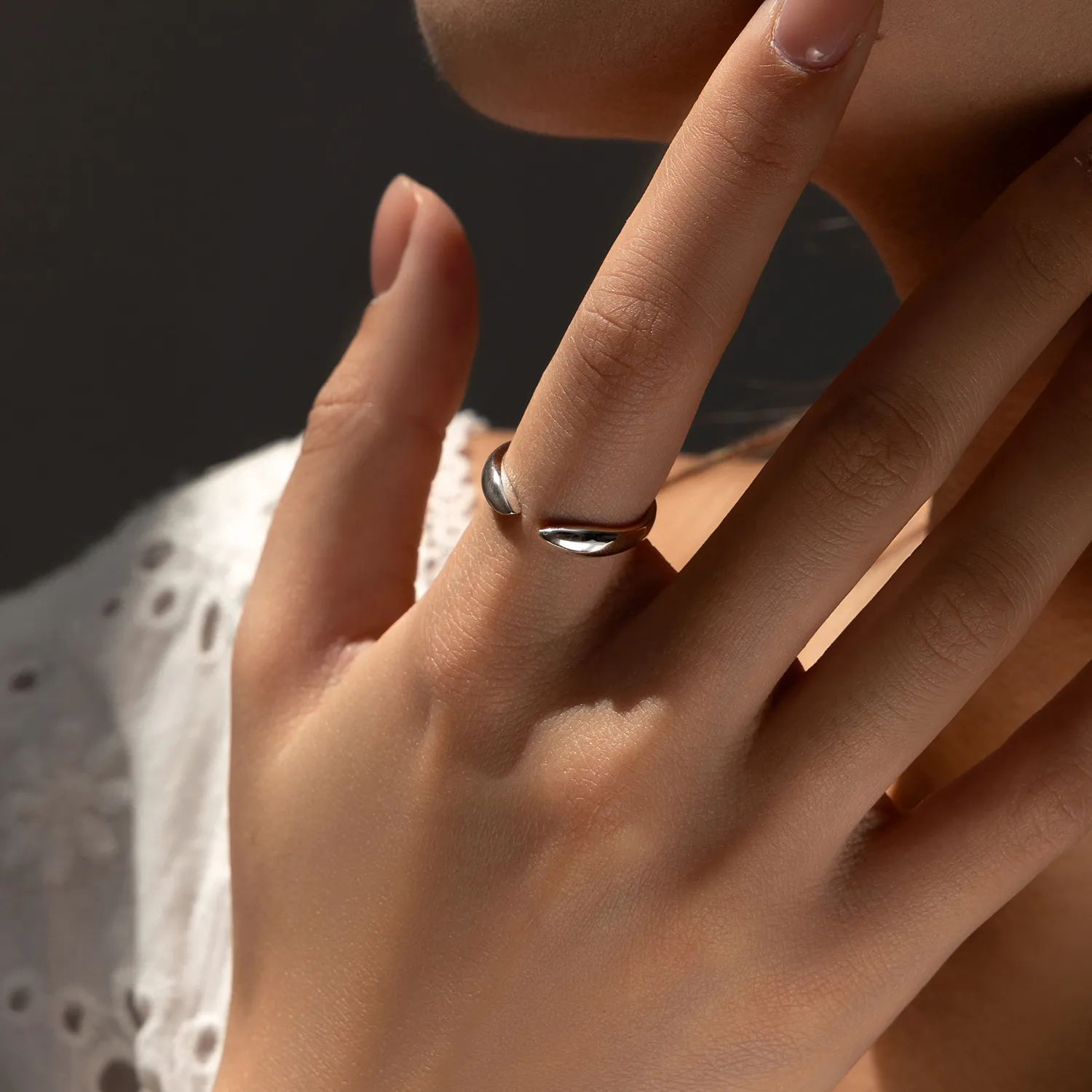 925 Sterling Silver Minimalist Open Ring 70400150 - image1