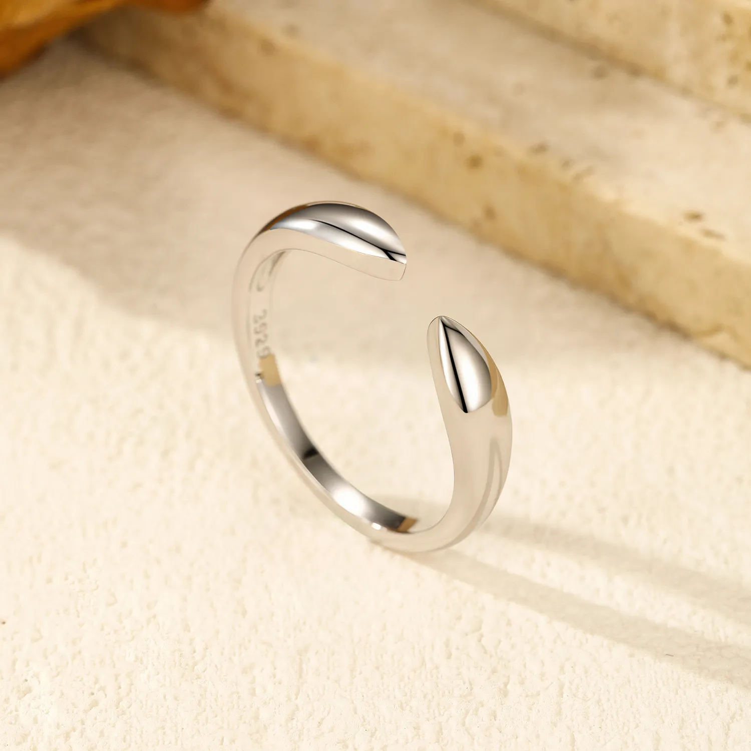 925 Sterling Silver Minimalist Open Ring 70400150 - image2