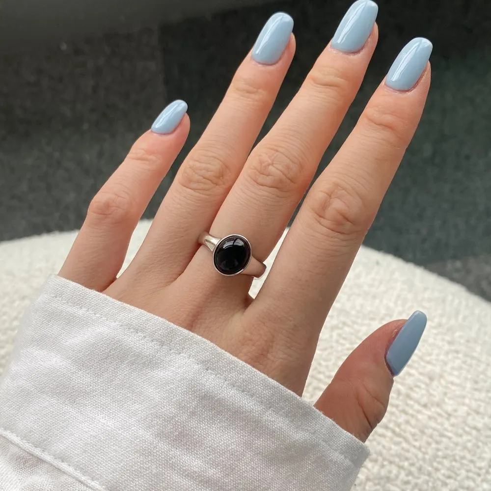 Punk Vintage Black Agate Toe Ring 70400177 - image1