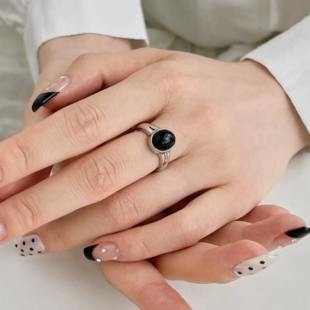 Punk Vintage Black Agate Toe Ring 70400177 - image2