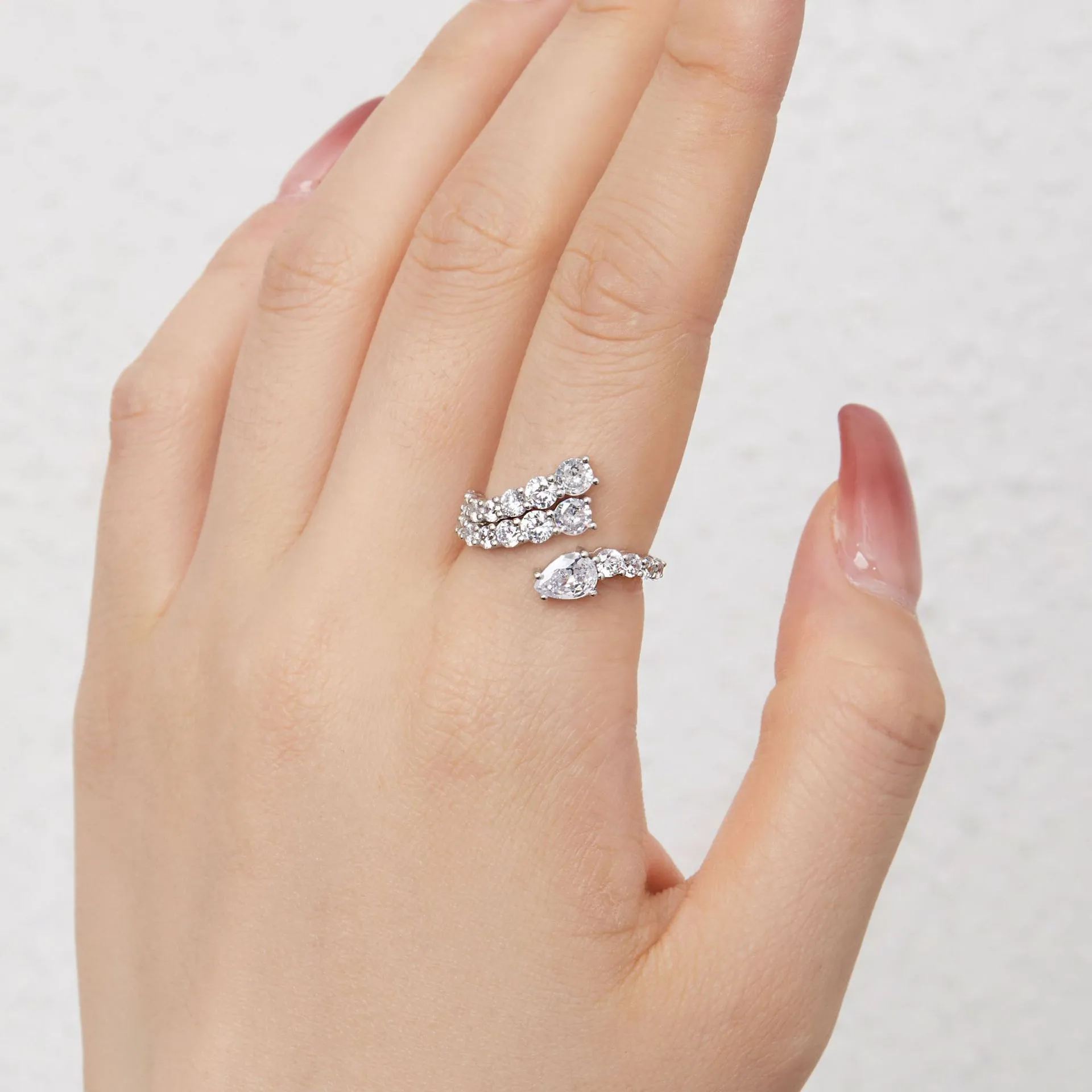 Irregular Shiny Pear Zirconia Toe Ring 70400181 - image1