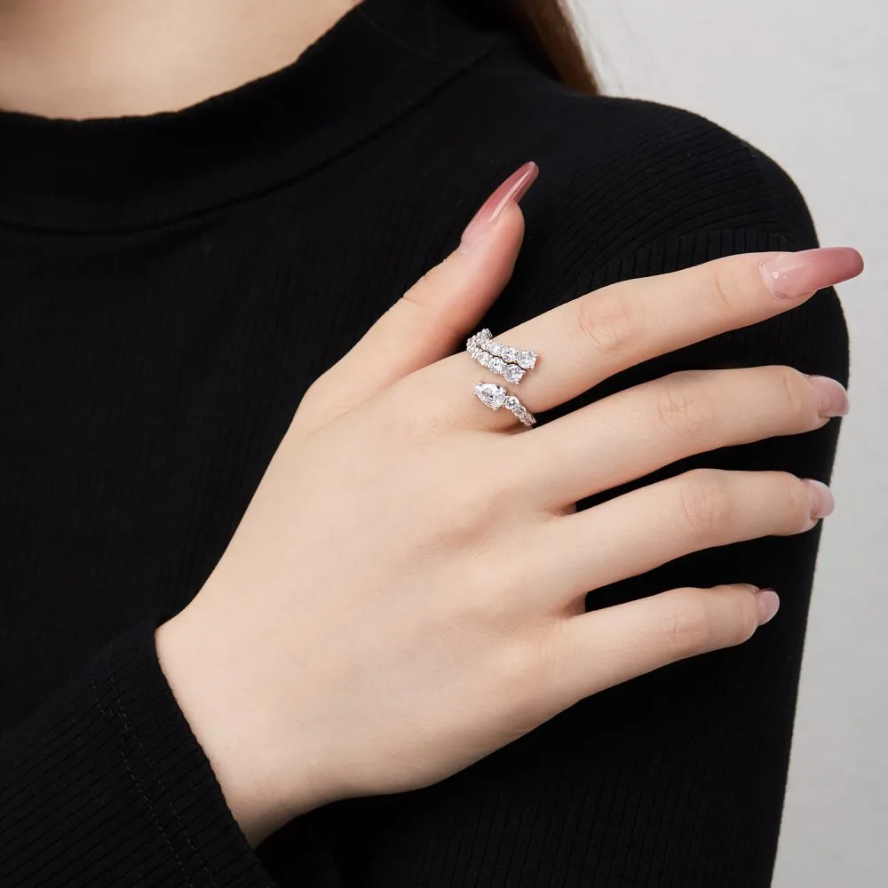 Irregular Shiny Pear Zirconia Toe Ring 70400181 - image2