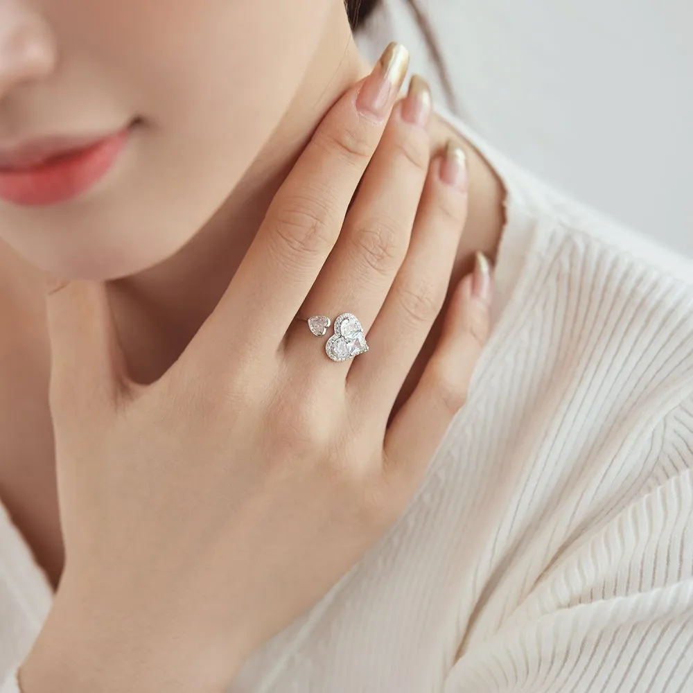 Double Heart Zirconia Toe Ring 70400182 - image2