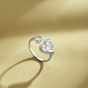 Double Heart Zirconia Toe Ring 70400182