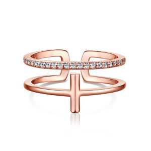5A Zirconia Cross Stackable Toe Ring 70400183