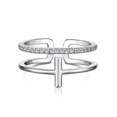 5A Zirconia Cross Stackable Toe Ring 70400183