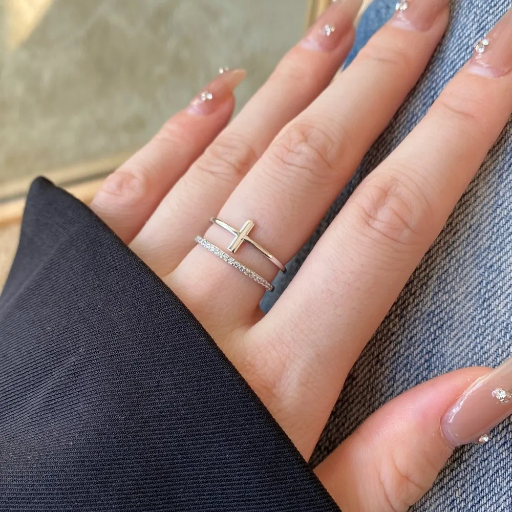 5A Zirconia Cross Stackable Toe Ring 70400183 - image2