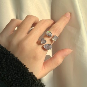 8A Ice Flower Cut Zirconia Toe Ring 70400191