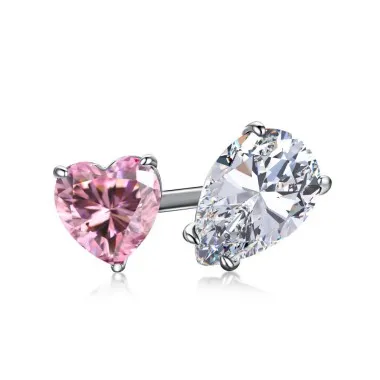 Luxury Pink Heart Pear Zirconia Toe Ring 70400196