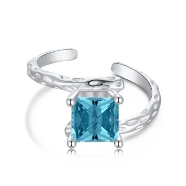 Vintage Blue Square Zirconia Toe Ring 70400201