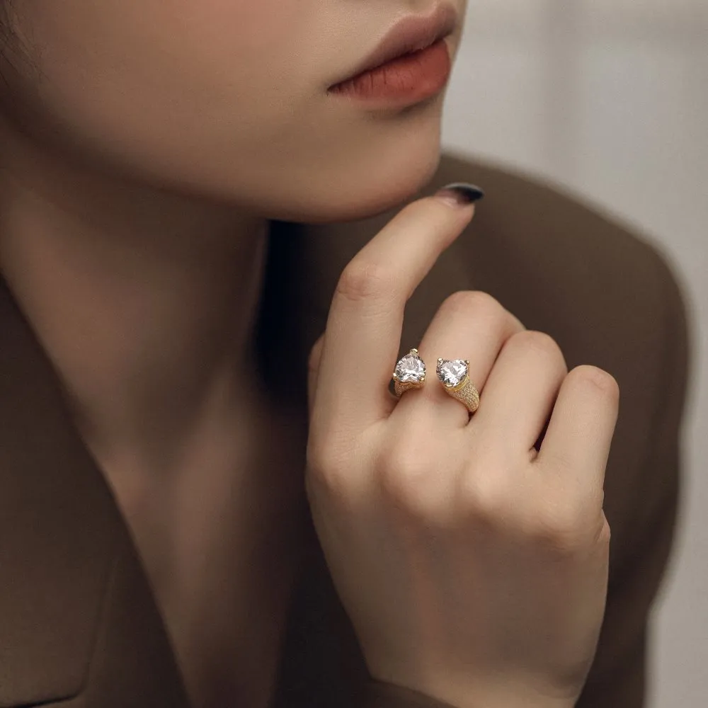 Luxury Double Heart Zirconia Toe Ring 70400206 - image1