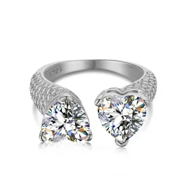 Luxury Double Heart Zirconia Toe Ring 70400206