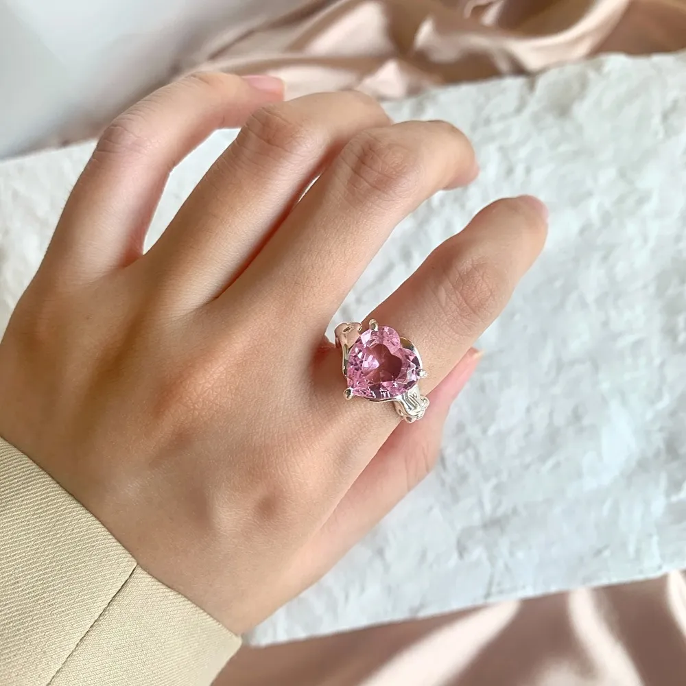 Luxury Pink Heart Zirconia Toe Ring 70400217 - image1